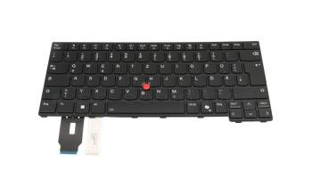 Keyboard DE (german) black/black with backlight and mouse-stick original suitable for Lenovo ThinkPad P14s G5 (21ME)