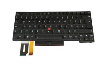 Keyboard DE (german) black/black with backlight and mouse-stick original suitable for Lenovo ThinkPad P14s Gen 2 (20VX/20VY)