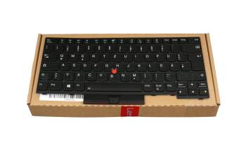 Keyboard DE (german) black/black with backlight and mouse-stick original suitable for Lenovo ThinkPad P14s Gen 2 (21A0/21A1)
