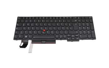 Keyboard DE (german) black/black with backlight and mouse-stick original suitable for Lenovo ThinkPad P15s Gen 2 (20W6/20W7)