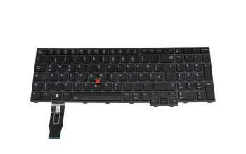 Keyboard DE (german) black/black with backlight and mouse-stick original suitable for Lenovo ThinkPad P16v Gen 1 (21FE/21FF)