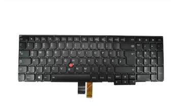 Keyboard DE (german) black/black with backlight and mouse-stick original suitable for Lenovo ThinkPad T560 (20FH/20FJ)