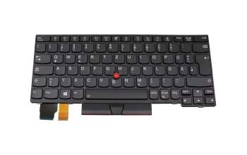 Keyboard DE (german) black/black with backlight and mouse-stick original suitable for Lenovo ThinkPad X13 (20T2/20T3)