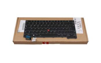 Keyboard DE (german) black/black with backlight and mouse-stick original suitable for Lenovo ThinkPad X13 G3 (21BN/21BQ)