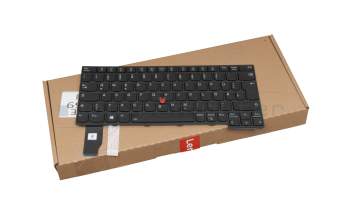 Keyboard DE (german) black/black with backlight and mouse-stick original suitable for Lenovo ThinkPad X13 Gen 2 (20XH/20XJ)