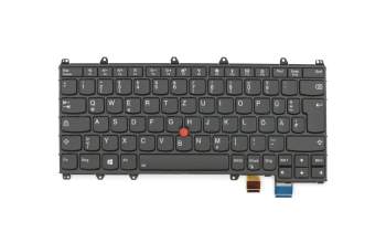 Keyboard DE (german) black/black with backlight and mouse-stick original suitable for Lenovo ThinkPad Yoga 370 (20JJ/20JH)