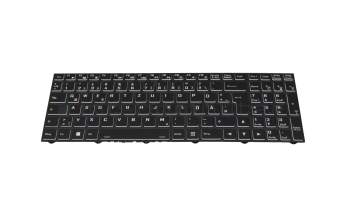 Keyboard DE (german) black/black with backlight original suitable for Sager Notebook NP8773R (PC70HR)
