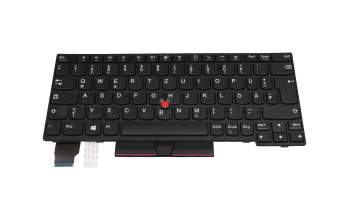 Keyboard DE (german) black/black with mouse-stick original suitable for Lenovo ThinkPad L13 Yoga Gen 2 (20VL/20VK)