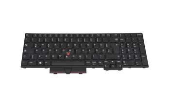 Keyboard DE (german) black/black with mouse-stick original suitable for Lenovo ThinkPad L15 Gen 1 (20U7/20U8)