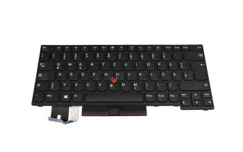 Keyboard DE (german) black/black with mouse-stick original suitable for Lenovo ThinkPad P14s Gen 2 (21A0/21A1)