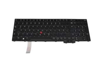Keyboard DE (german) black/black with mouse-stick original suitable for Lenovo ThinkPad P16s Gen 1 (21CK/21CL)