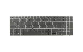 Keyboard DE (german) black/grey with backlight and mouse-stick original suitable for HP ZBook 15 G6
