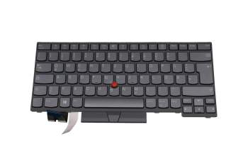 Keyboard DE (german) black/grey with backlight and mouse-stick original suitable for Lenovo ThinkPad P14s Gen 2 (21A0/21A1)
