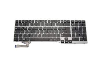 Keyboard DE (german) black/grey with backlight original suitable for Fujitsu LifeBook E754