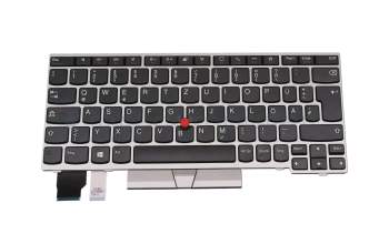 Keyboard DE (german) black/grey with mouse-stick original suitable for Lenovo ThinkPad L13 Yoga Gen 2 (20VL/20VK)