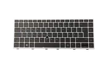 Keyboard DE (german) black/silver with backlight and mouse-stick (SureView) original suitable for HP EliteBook 745 G5