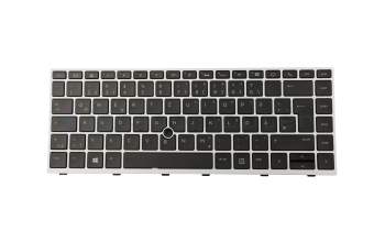 Keyboard DE (german) black/silver with backlight and mouse-stick (SureView) original suitable for HP EliteBook 745 G6