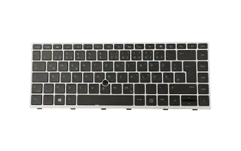 Keyboard DE (german) black/silver with backlight and mouse-stick (SureView) original suitable for HP EliteBook 745 G6