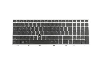 Keyboard DE (german) black/silver with backlight and mouse-stick original suitable for HP EliteBook 755 G5