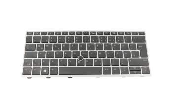 Keyboard DE (german) black/silver with backlight and mouse-stick original suitable for HP EliteBook 830 G5
