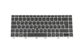 Keyboard DE (german) black/silver with backlight and mouse-stick original suitable for HP EliteBook 840 G5