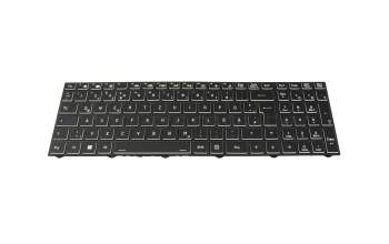 Keyboard DE (german) black/white/black matte with backlight RGB original suitable for SHS Computer Workstation NP50RNH (i7-13700H)