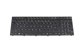 Keyboard DE (german) black/white/black matte with backlight original suitable for Clevo NH55x