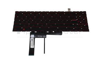 Keyboard DE (german) black with backlight (Backlight red) original suitable for MSI GF66 Katana 12UCO/12UCOK (MS-1584)