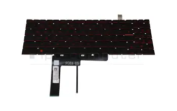 Keyboard DE (german) black with backlight (Backlight red) original suitable for MSI GF76 Katana 11UD/11UDK (MS-17L2)