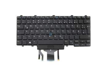 Keyboard DE (german) black with backlight and mouse-stick (dual point/track pointer lighting) suitable for Dell Latitude 14 (5480)