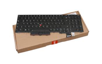 Keyboard DE (german) black with backlight and mouse-stick original suitable for Lenovo ThinkPad P15v Gen 1 (20TQ/20TR)