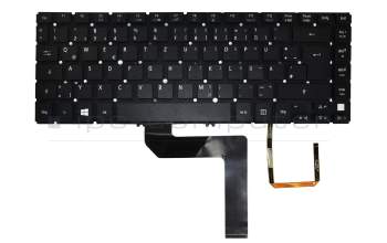 Keyboard DE (german) black with backlight original suitable for Acer Aspire M5-481PTG-53314G52Mass