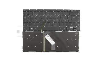 Keyboard DE (german) black with backlight original suitable for Acer TravelMate P6 (P648-G2-M)