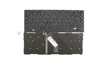Keyboard DE (german) black with backlight original suitable for Acer TravelMate P6 (P648-MG)