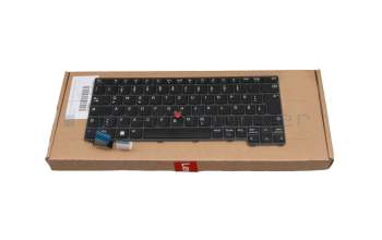 Keyboard DE (german) grey/grey with backlight and mouse-stick original suitable for Lenovo ThinkPad L13 Gen 4 (21FN/21FQ)