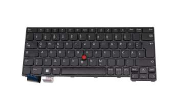 Keyboard DE (german) grey/grey with backlight and mouse-stick original suitable for Lenovo ThinkPad L13 Yoga Gen 4 (21FR/21FS)