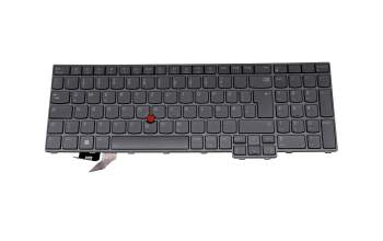 Keyboard DE (german) grey/grey with backlight and mouse-stick original suitable for Lenovo ThinkPad P16s Gen 1 (21BT/21BU)