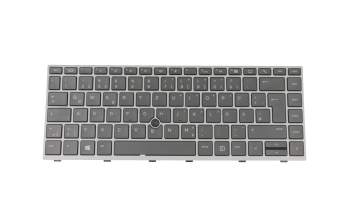 Keyboard DE (german) grey/silver with mouse-stick original suitable for HP ZBook 14u G5
