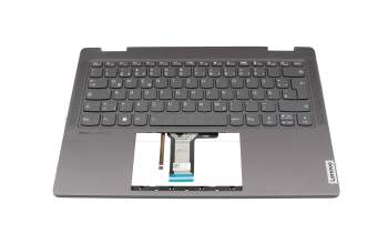 Keyboard DE (german) grey with backlight original suitable for Lenovo Yoga 7 14ARP8 (82YM)
