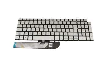 Keyboard DE (german) silver with backlight original suitable for Dell Inspiron 15 (5505)