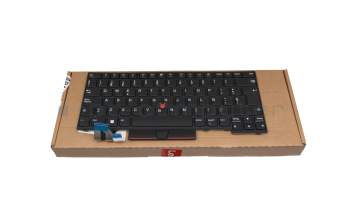 Keyboard SP (spanish) black/black with mouse-stick original suitable for Lenovo ThinkPad T14 (20S3/20S2)