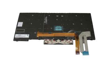 Keyboard UK (english) black/black with backlight and mouse-stick original suitable for Lenovo ThinkPad T490 (20RY/20RX)