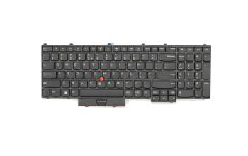 Keyboard US (english) black/black matte with mouse-stick original suitable for Lenovo ThinkPad P71 (20HK/20HL)