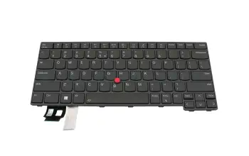 Keyboard US (english) black/black with backlight and mouse-stick original suitable for Lenovo ThinkPad L14 Gen4 (21H5/21H6)
