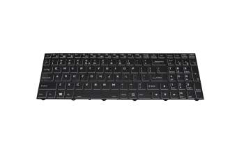 Keyboard US (english) black/black with backlight original suitable for Clevo NH55x
