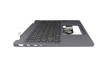 Keyboard incl. topcase BE (belgian) grey/grey with backlight original suitable for Lenovo IdeaPad 5x 14Q8X9 (83GH)