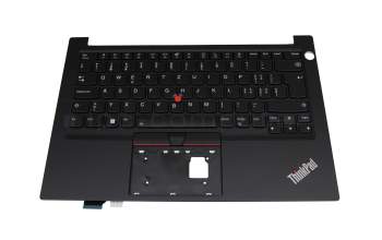 Keyboard incl. topcase CH (swiss) black/black with backlight and mouse-stick original suitable for Lenovo ThinkPad E14 Gen 2 (20TA)