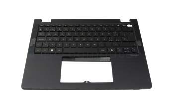 Keyboard incl. topcase CH (swiss) black/black with backlight original suitable for Acer TravelMate P6 (TMP614-73T)