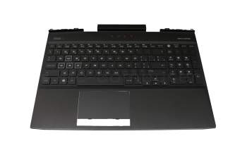 Keyboard incl. topcase CH (swiss) black/black with backlight original suitable for HP Omen 15-dc0000