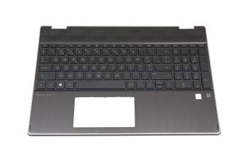Keyboard incl. topcase CH (swiss) black/black with backlight original suitable for HP Pavilion X360 15-dq1000
